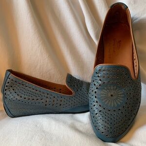Spring Step 'Shondra' denim blue slip on wedge loafer